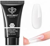 MODELONES Poly Nail Gel Builder 50ML 1.76oz Clear Color Nail Extension Gel Enhancement Nail Thickening Acrylic Extension Trial Professional Technician Tool