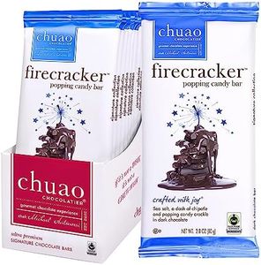 Chuao Chocolatier Firecracker Dark Chocolate Bars | Gourmet Chocolate Sea Salt Chipotle Artisan European No Preservatives | For Gift Baskets, Christmas, Valentines Day, Gifts for Women, Men, Birthday, Thank You, Care Package | 12 Ct
