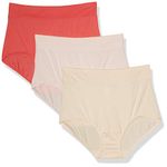 Warner's Women's Blissful Benefits Breathable Moisture-Wicking Microfiber Brief Rs4963w, Roswater/Pearled Ivory/Coral, X-Large