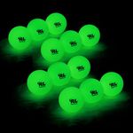 R&L Night Golf Balls Glow in The Dark - Best Hitting Tournament Fluorescent Golf Ball- Long Lasting Bright Luminous Balls Rechargeable with Any Flashlight - NO LED Inside (12 Pack)