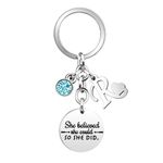 Inspirational Gift Key Chains "She Believe She Could So She Did"Encourage Key Rings for Her Women Girls Sister BFF Best Friends Bestie Colleague Graduation Birthday Christmas Anniversary Key Chain (R)