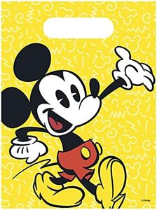Procos Pr89211 Generique - Lote de 6 Bolsas de Regalo, Diseño Retro de Mickey Mouse, Talla Única, multicolor