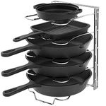 SimpleHouseware 5 Adjustable Pot and Pan Organizer Rack Holder, Chrome