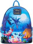 Loungefly Disney Stitch Camping Cuties Glow Mini Backpack | Lilo & Stitch Bags & Backpacks, Blue,orange,pink, Standard