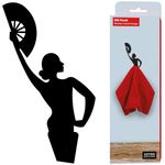 Black Towel Hook Flamenco Dancer - Decorative Wall Hook Towel Hanger for Bathroom or Kitchen - Heavy Duty Wall Mounted Space Saver with Adhesive - Creative Cool Kitchen Towel Hanger