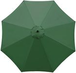 BRIXBEE Sun Umbrella Replacement Cloth, 3meters 8 Ribs Garden Parasol Canopy Cover for Patio Sun Umbrella, Market Table Umbrella Replacement Canopy Green