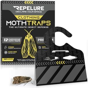 Repelure Premium Moth Traps with Pheromones - 12 Pack, Clothing Moths Killer and Repellent for Closet – Indoor Moth Prevention, Anti Moths for Clothes Storage, Trap Balls Alternative