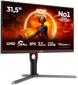 AOC Gaming U32G3X - 32 Inch 4K UHD Monitor, 144Hz, IPS, 1ms GTG, G-Sync Compatible, Low input Lag, HDR400, Height Adjust (3840 x 2160, HDMI 2.1 / DP 1.4 )