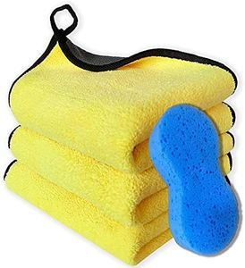 Lasyman Microfiber Towels for Cars-Extra Thick Car Drying Towel ，Absorbent Car Wash Towels/Rags，Micro Fiber Clothes for Cars/Detailing/Interior，Reusable Cleaning Cloth Dust Cloth 3PCS, 16''x12''