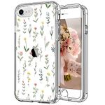 ICEDIO for iPhone SE 2022/SE 2020 Case,iPhone 8/7 Case with Screen Protector,Clear TPU Cover with Fashion Designs for Girls Women,Protective Phone Case Flower Garden