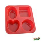 ZooY Silicone Circle, Square, Heart and Oval Shape Chocolate Soap Mould Baking Mould Soap (Multi-Color, Pack of 1)