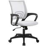 BestOffice Home Office Chair Ergonomic Desk Chair Mesh Computer Chair with Lumbar Support Armrest Executive Rolling Swivel Adjustable Mid Back Task Chair for Women Adults, Black (White)