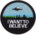 J&C Embroidered X-Files Patch (1 Rectangular Iron-On, All Age Groups, Fabric-iron-on-transfers)