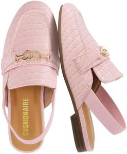 CUSHIONAIRE Yep Girls Penny Loafers Slingback Kids Dress Shoes, Pink 4