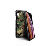 monCarbone Carbon Fiber - 100% Ballistic Fiber Lightweight Ultra Thin Protective Case with Removable Lens Bumper for iPhone XR 6.1" - Army Camo