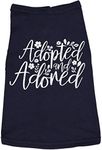 Dog Shirt Adopted and Adored Cute Clothes for Rescue Pet Funny Dog Puppy Shirt Navy S