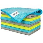 FIXSMITH Microfiber Cleaning Cloth - Pack of 8, Size: 12 x 16 in, Multi-Functional Cleaning Towels, Highly Absorbent Cleaning Rags, Lint-Free, Streak-Free Cleaning Cloths for Car Kitchen Home Office.