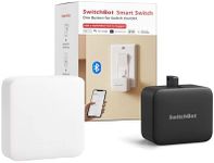 SwitchBot Bot Black & Hub Mini Kit: Automate IR Devices & Physical Switches with Alexa/Google Voice Control, App Scenes & Timers.
