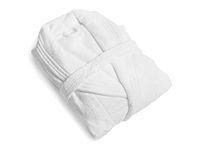 Dreamweavers Soft and Light Weight Terry Pure Cotton Deluxe Shawl Collar Unisex Bathrobe for Spa Shower - White Large