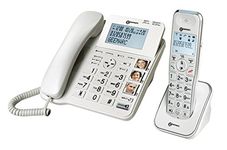 Geemarc Amplidect 295 Combi - Amplified Corded and Cordless Telephone Set with Answering Machine and Large Buttons for Seniors - Low to Medium Hearing Loss - Hearing Aid Compatible - UK Version