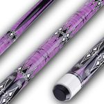 Sinsilvie 13mm 58 Inch 19 20 oz Billiard Pool Cue Stick, 1/2 Maple Billiard Pool Stick, House Bar Pool Table Sticks for Men (Purple 20 oz)