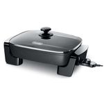 De'Longhi Electric Skillet with Tempered Glass Lid, 16" X 12", Black