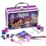 Bratz - Townley Girl Train Case Cosmetic Makeup Set Includes Lip Gloss, Eye Shimmer, Brush, Nail Polish, Accessories & More! for Girls, Ages 16+ Perfect for Parties, Sleepovers & Makeovers