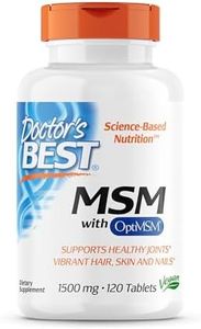 Doctor's Best MSM with OptiMSM, Non-GMO, Gluten Free, Joint Support, 1500 mg, 120 Tablets (DRB-00097)