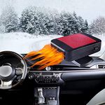 Car Heater,12V 200W Car Heater Fan 2 in 1 Heating Fan Defroster Demister Car Amplifier Cooling Fans Automotive Replacement Heater for Car SUV Truck Rv Trailer (Red Black)