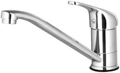 Cefito Kitchen Tap, 360° Rotatable Sink Mixer Taps Spray Head Rotating Faucet Water Aerator for Home Bathroom Laundry, Brass Body Hot and Cold Switch Silver