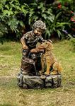 Jeco FCL142 Boy Plays with Dog Wate