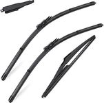 3 Wiper Blades Factory for Mercedes-Benz ML-Class W164 2006-2011 ML320 ML350 ML550 ML63 2005-2012 X164 GL-Class 2006-2012 W251 R-Class Original Equipment Replacement Wiper Blade 28"+21"+12" Pinch Tab