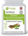 KSM-66 Ashwagandha with Organic Black Pepper 500mg 90 Capsules | Certified Ashwagandha KSM-66 100% Natural Supplement | Ayurveda Formula – UK Manufactured | GMP Standards by Prowise Healthcare