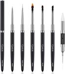 Eptbsdu 6 Pcs Nail Art Brushes - Fine Liner Striping, Dotting Pen, Ombre Brush for Salon at Home DIY Manicure