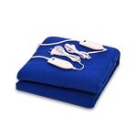 Expressions Polyester Blend Electric Bed Warmer - 150Cms X 160Cms, Dark Blue - Polar07Db - 350 Tc