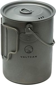 Valtcan 900ml Titanium Pot Backpacking Camping Open Fire Mug Cup 34 fl oz with Lid and Stuff Sack