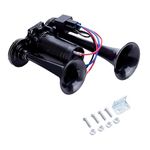 600DB Truck Train Air Horns, 12V Dual Trumpets Super Loud Air Horn Kit with Compressor for Trucks Trains Lorrys Cars Boats (Black)