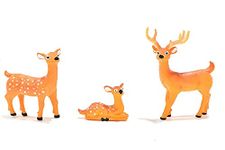 Krisah Resin Miniature Doll HouseAccessories/Garden Decoration Deer Family Miniature Items (Deer Family Pack of 3 pcs), Multicolour