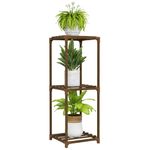 Bamworld Small Plant Stand Indoor 3 Tier Plant Shelf Outdoor Corner Plant Holder for Multiple Pots Single Plant Stand for Patio Balcony Garden