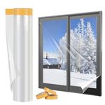 Yotache Indoor Window Shrink Film Kit 1.6m x 10m Long Window Insulation Kit, POF Insulating Shrink Film for Windows, Draught Excluder Waterproof Dust Proof, Transparent