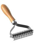 MalsiPree Pet Grooming Brush, Double-sided Undercoat Rake for Dogs & Cats, Dematting & Deshedding Tool for Matted Hair Removal, Reduces Long Hair Shedding of Small/Medium/Large Breeds