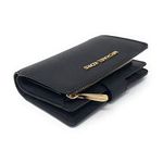 Michael Kors Jet Set Travel Saffiano Leather Bifold Zip Coin Wallet, Black Saffiano, M, Bifold Wallet