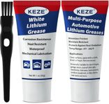 Keze Lithium Grease Multi-Purpose Marine Automotive Bike Grease Garage Door Hinge Lubricant High Temp Heavy Duty NLGI 2 Lubricant with Brush for Bearings, Sunroof, Gears, Track Rail,1oz-2 Pack