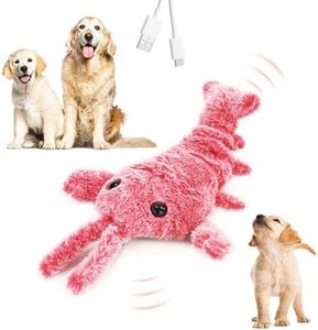 Floppy Lobster Interactive Dog Toy, 2025 Upgrade Plush Puppy Toys for Small Dogs Calming, Funny Jumping Moving Sturdy Pet Toys for Chewing Teething (Pink)