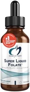 Designs for Health B12 + Folate Drops - Super Liquid Folate with Vitamin B12 as Methylcobalamin - 400mcg Folate + 40mcg Methyl B12 per Drop, Non-GMO + Vegetarian (660 Servings / 1 Fl Oz)
