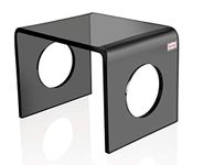 NAVRANG INNOVATIONS Acrylic Bathroom Stool/Patla 12 * 15 * 12"(l*b*h) Color- White,Matt,Smoke,Clear,Clear with Black Stripes (Smoke)