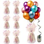Osckey 6 x Iridescent White Party Decorations Balloon Weights AND Ribbon Ideal For Pearl Balloons White And Gold Balloons Wedding Balloons And Decorations And All Cream Balloons – UK Brand