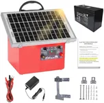 FarmNix Solar Electric Fence Charger for Livestock,20 Miles Protection Range,24H/14D Uninterrupted Power,9.5KV Adjustable Output,7.5W Solar Panel,0.5 Joules Energy Output