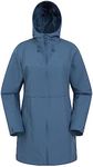 Mountain Warehouse Hilltop Womens Waterproof Jacket - Lightweight with Adjustable Hood & Side Pockets - Best for Spring Summer Wet Weather, Walking, Outdoors & Camping, Dark Blue, 16 Plus