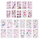 FEPITO 300 Pcs Unicorn Temporary Tattoos Waterproof Unicorn Tattoo Kids Sticker Unicorn Birthday Party Supplies Favors for Boys and Girls,32 Sheets